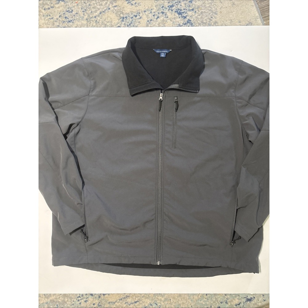 Falls Creek Softshell Jacket Men's XXL Gray Full Zip Great Coat EUC